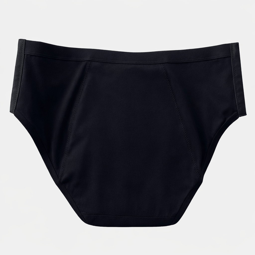 black period underwear back image with side hooks for easy take off

