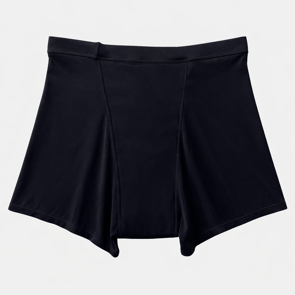 black shortie period underwear heavy flow