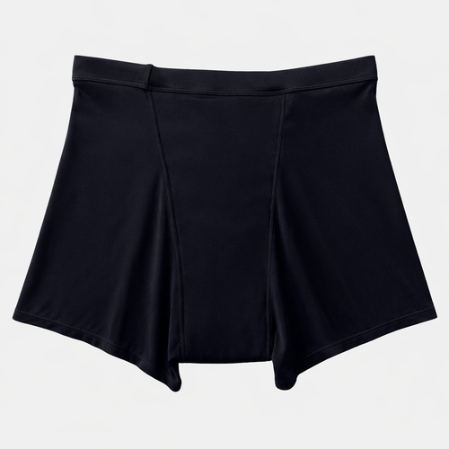 black shortie period underwear heavy flow